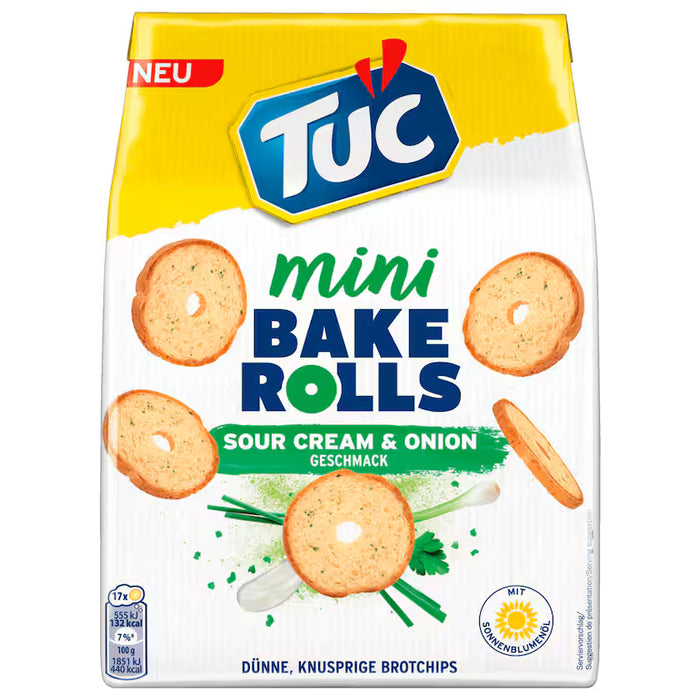 Tuc Mini Bake Rolls Sour Cream & Onion 150g