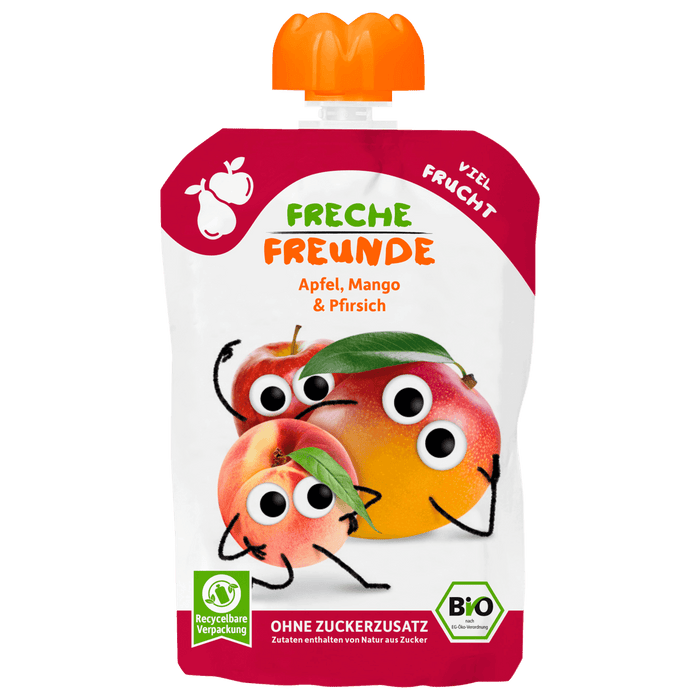 Erdbär Freche Freunde Organic Apple, Mango & Peach Puree 100g