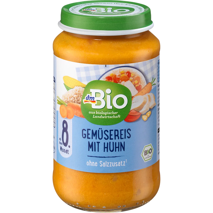 dmBio Menu Vegetable Rice with Chicken, from 8 months, 220 g