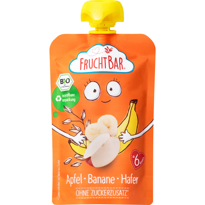HiPP Fruit & Grain Apple-Banana with biscuit 5 months, 190 g FruchtBar Pouch Fruit porridge Apple-Banana-Oat, 6 months, 100 g