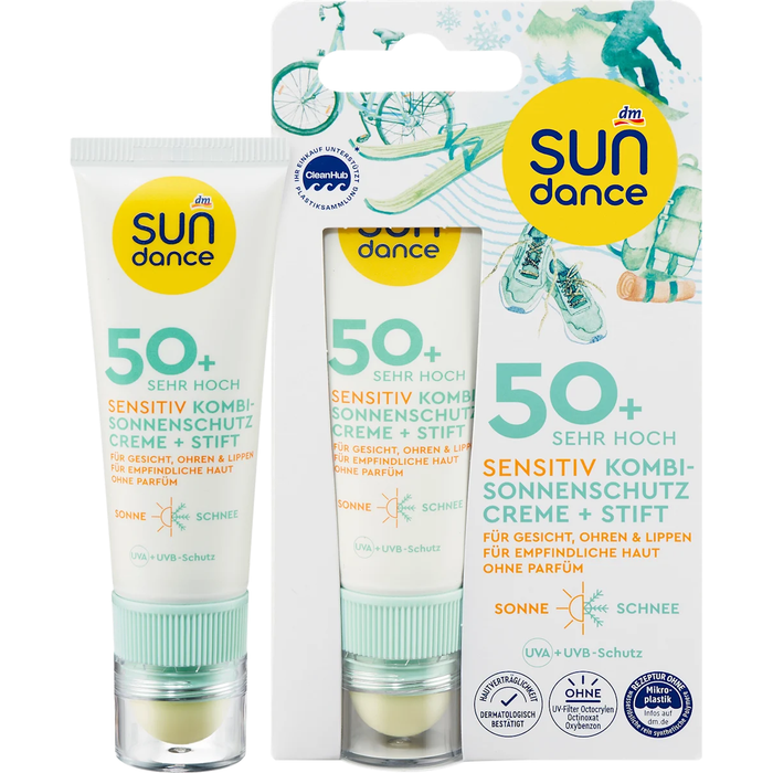 SUNDANCE Sun Protection Combo Face Cream + Stick Sensitive SPF50+ (25ml + 3g), 1 pc