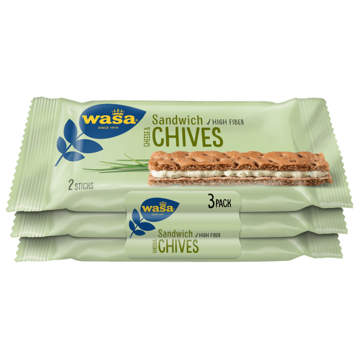 Wasa Sandwich Cheese & Chives 3 x 37g