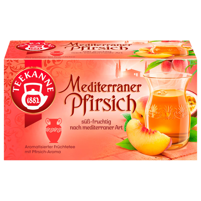 Teekanne Mediterranean Peach Tea 50g - German fruit tea bags, caffeine-free, buy at Lebenslust Singapore