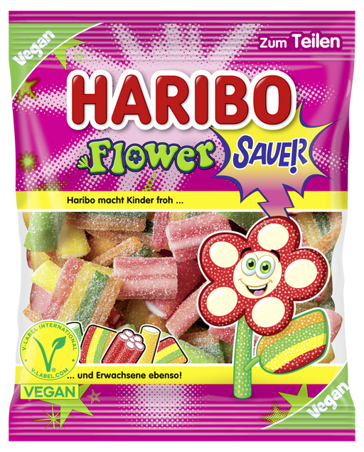 Haribo Flower Sauer Vegan Sour Gummies 160g