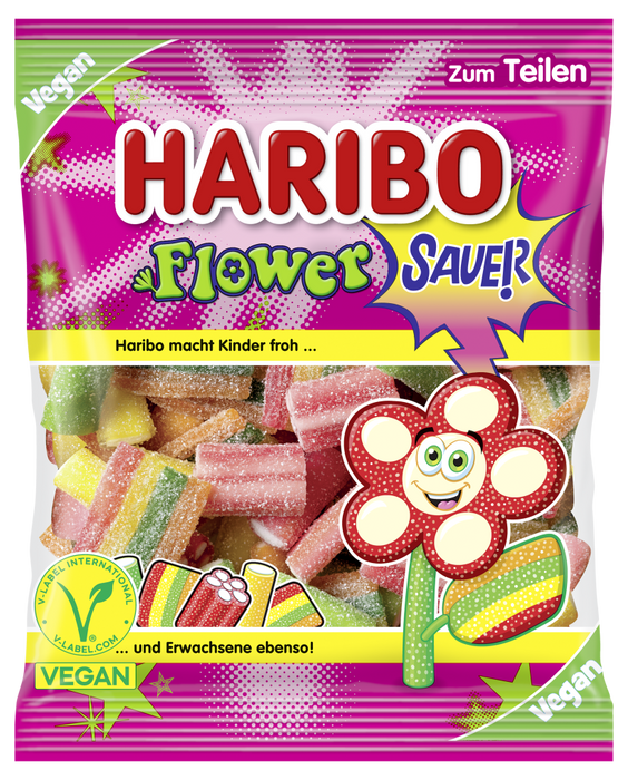 Haribo Flower Sauer Vegan Sour Gummies 160g
