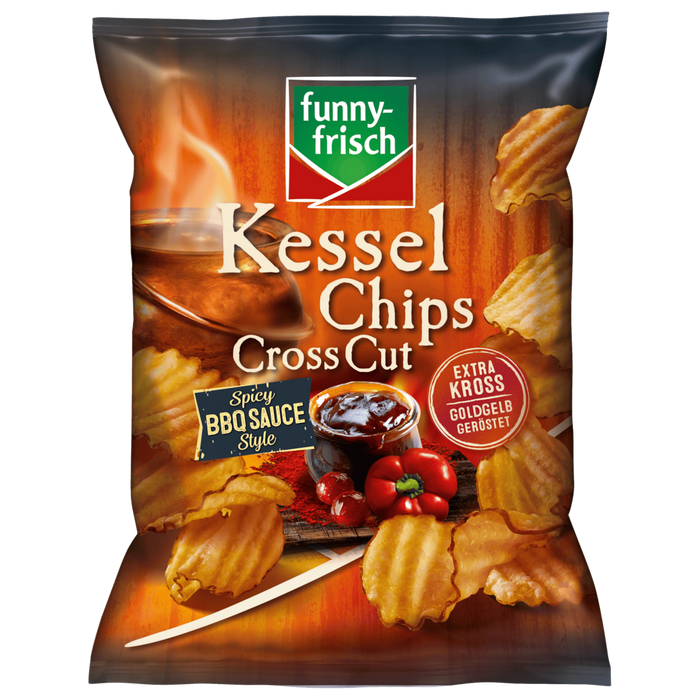 funny-frisch Cross Cut Spicy BBQ Potato Chips 120g