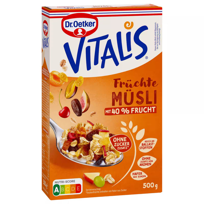 Dr. Oetker Vitalis Fruit Muesli No Added Sugar 500g