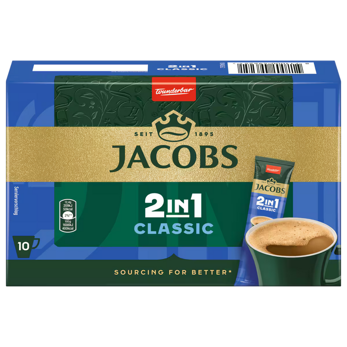 Jacobs Instant Coffee 2 in 1 Classic 124g