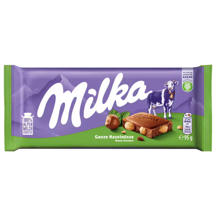 Milka Chocolate Whole Hazelnuts 95g