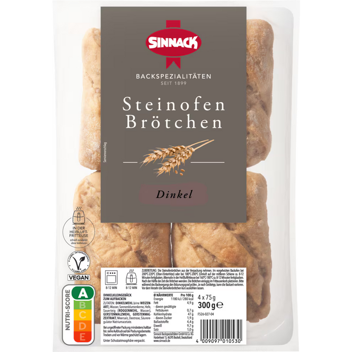 Sinnack Spelt Rolls 4pcs 300g