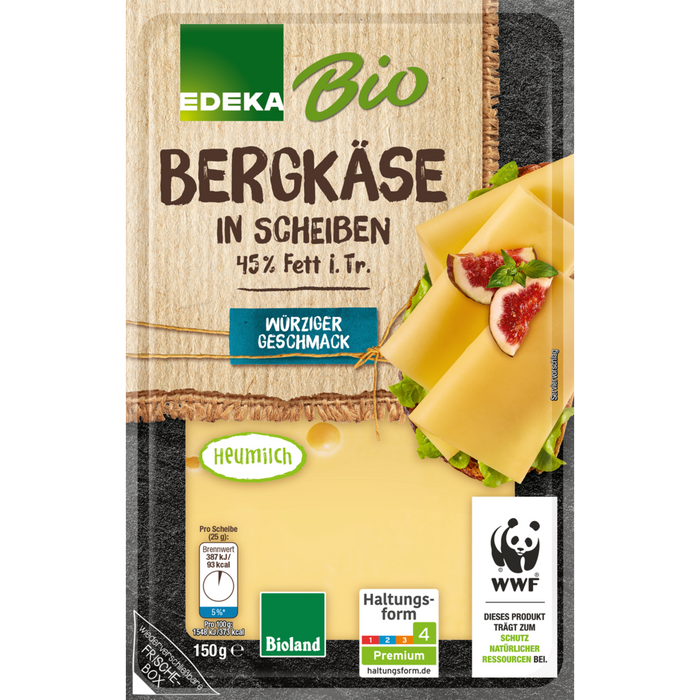 EDEKA Bio Mountain Cheese Slices 45% 150g