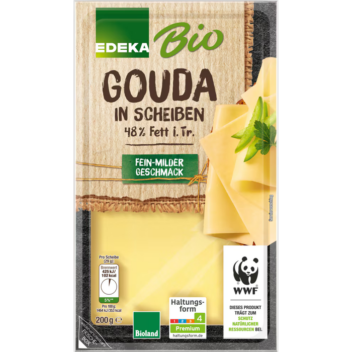 EDEKA Organic Gouda Cheese Slices 48% 200g