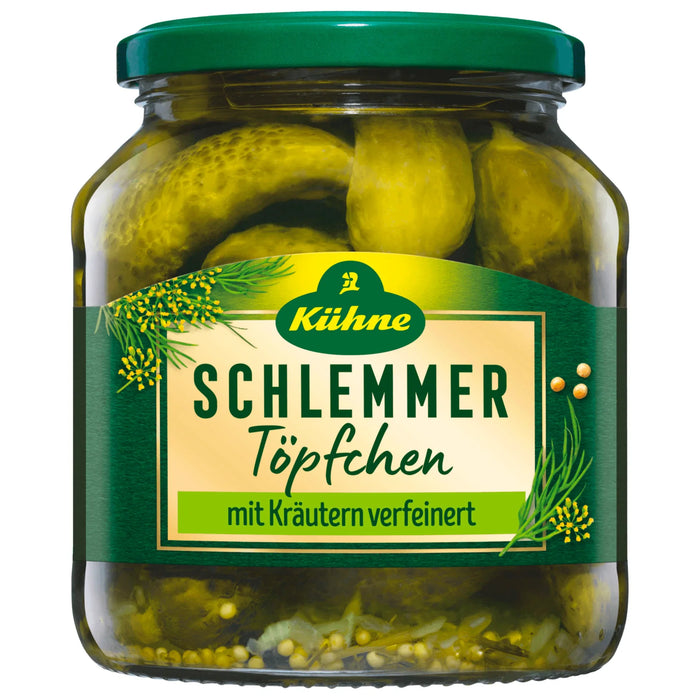 Kühne Gourmet Pickled Gherkins with Herbs 300g