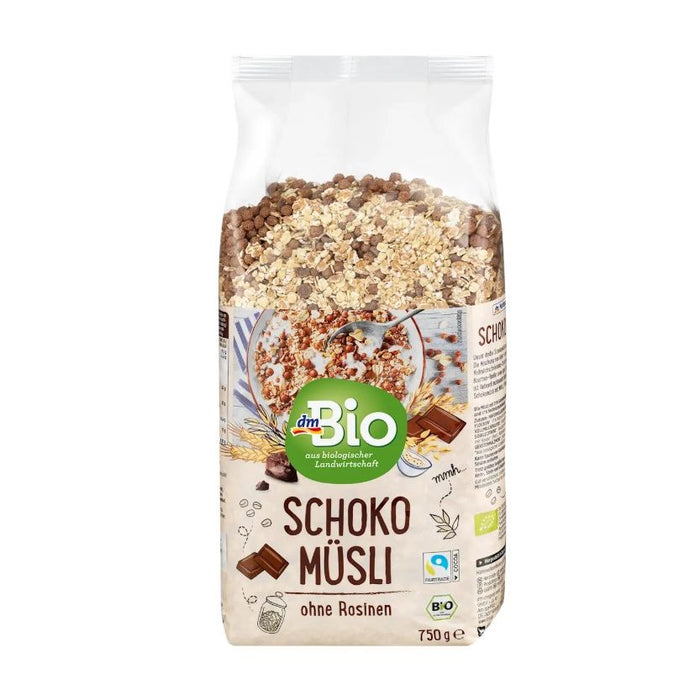 dmBio Chocolate Muesli Without Raisins 750g