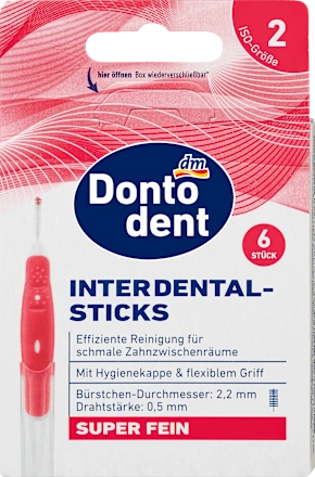 Dontodent Interdental brushes red 0.5 mm ISO 2, 6 pcs