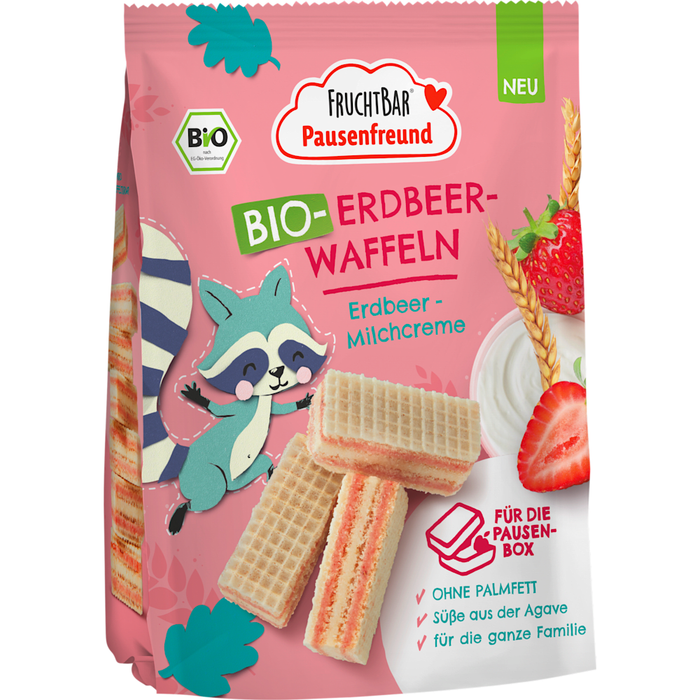 Fruchtbar - Strawberry Waffles Snack 100G