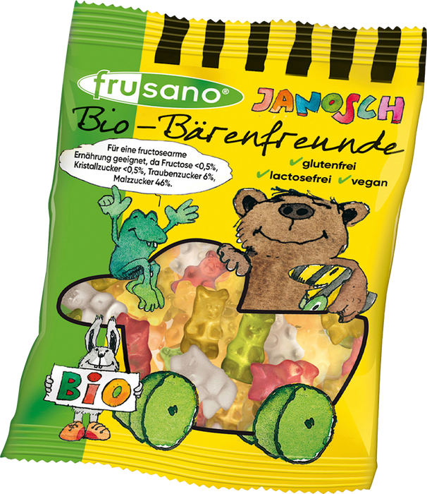 Frusano Organic Fruit Gummies, Janosch Bear Friends with Fruit Flavor, 50 g