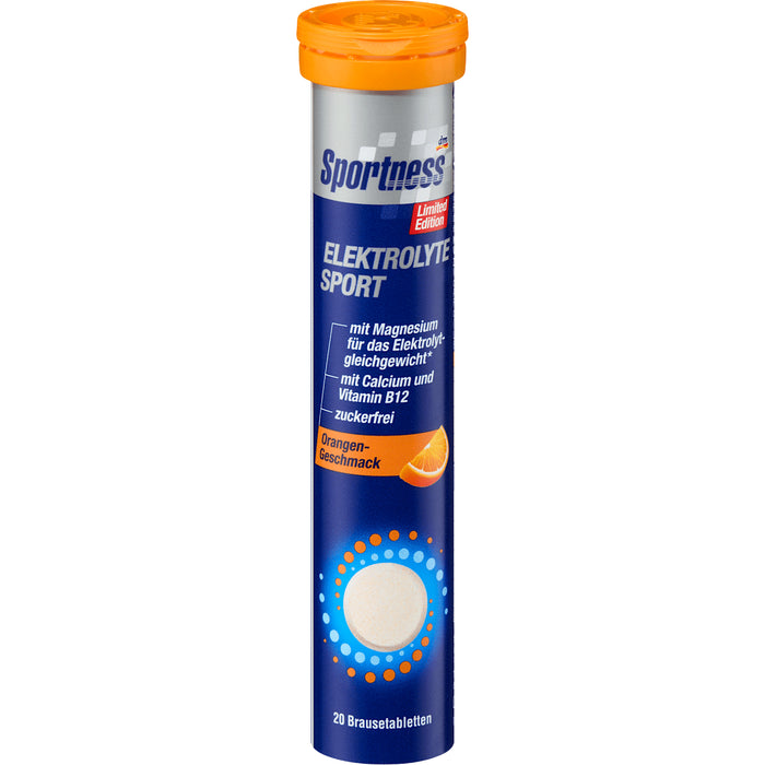 Sportness Sport Electrolytes, Orange Flavor Effervescent Tablets (20 pcs), 82 g