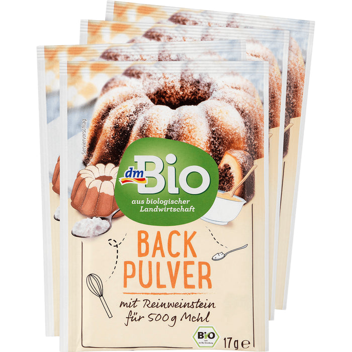 dmBio Organic Baking Powder (4x17 g), 68 g