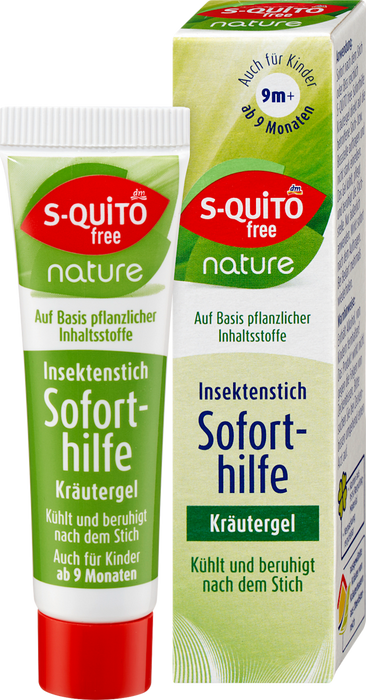 S-QUiTO free Insect Bite Gel Kids Immediate Relief with Herbs, Natural, 15 ml