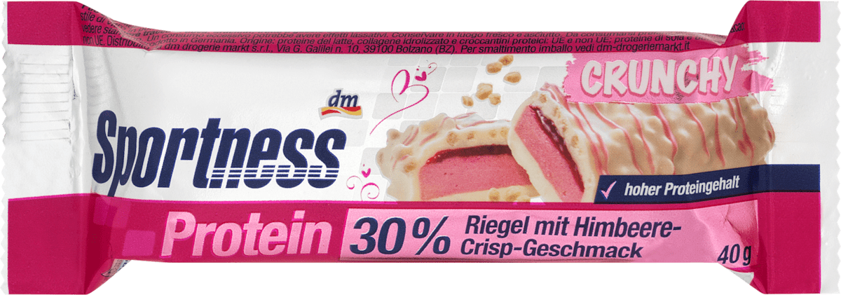 Sportness Protein Bar 30%, Raspberry Crisp Flavor, 40 g