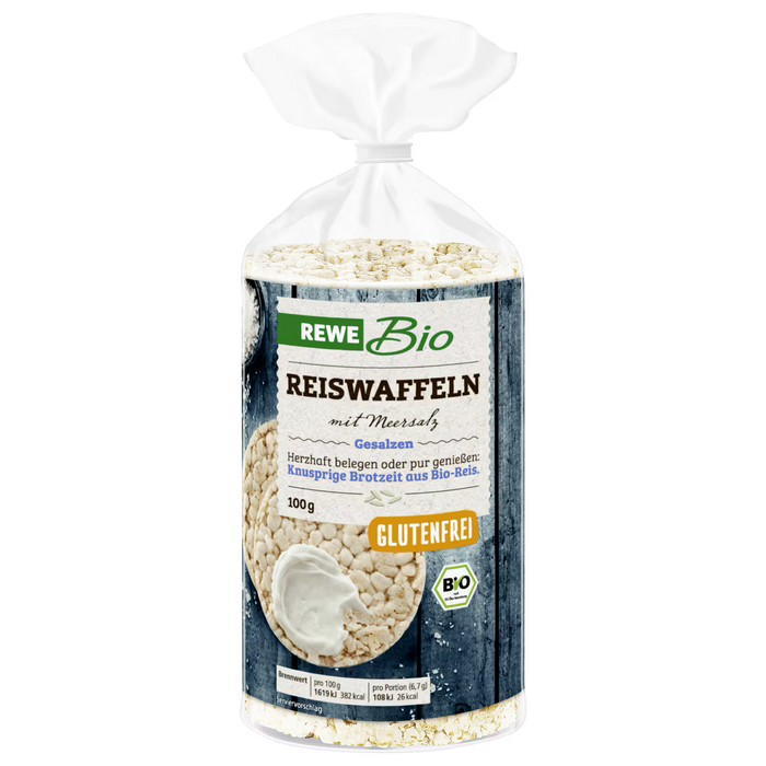 REWE Organic Rice Cakes with Sea Salt 100g