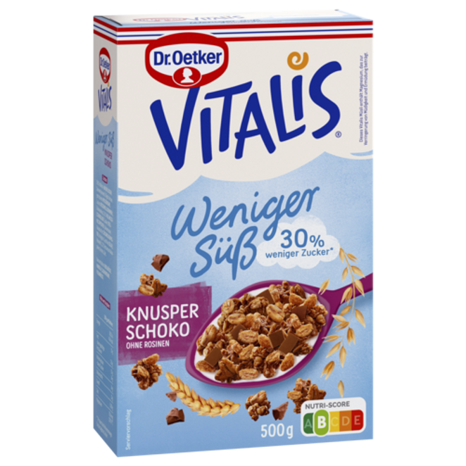 Dr Oetker Vitalis Crunchy Choclate - less sugar 400g