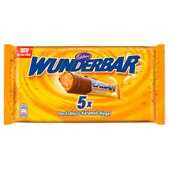 Cadbury Wunderbar Peanut Caramel Bar 185g